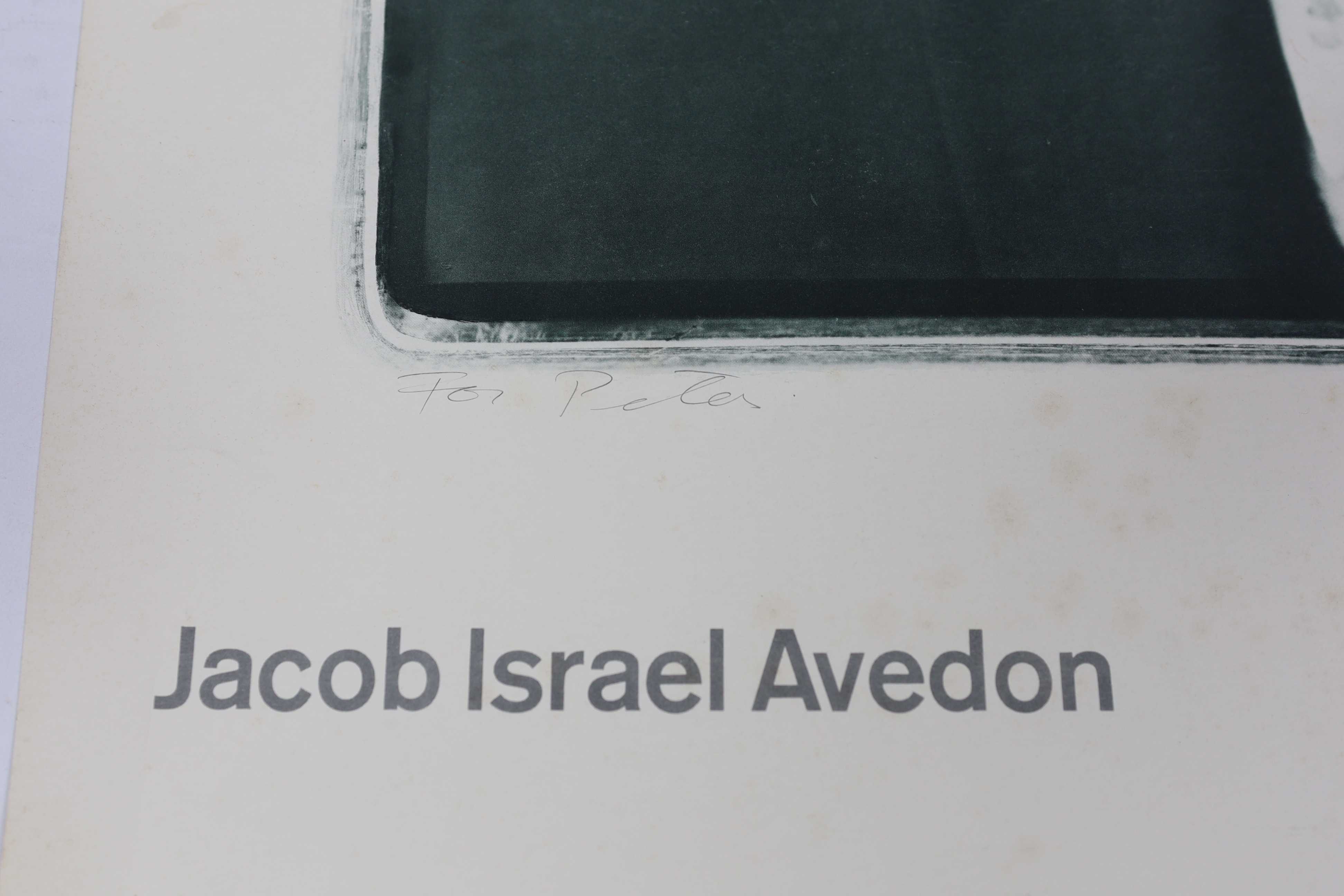 Richard Avedon (American, 1923-2004), 'Jacob Israel Avedon photography by Richard Avedon, Museum of Modern Art, New York 1974', invitation to the Exhibition and an Exhibition poster, poster 64 x 57cm, invitation 18 x 18c